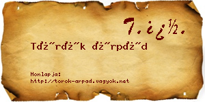 Török Árpád névjegykártya