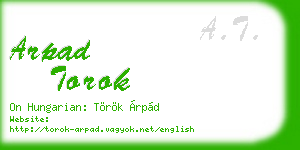 arpad torok business card